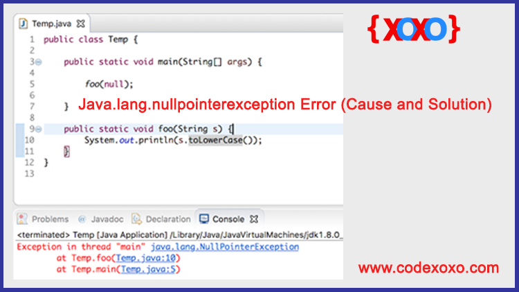Java Lang Nullpointerexception Null